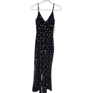 NWT Aqua Black Velvet Star Jumpsuit